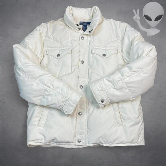 Ralph Lauren Other - Ralph Lauren Men's Medium White Cream Puffer Jacket vintage